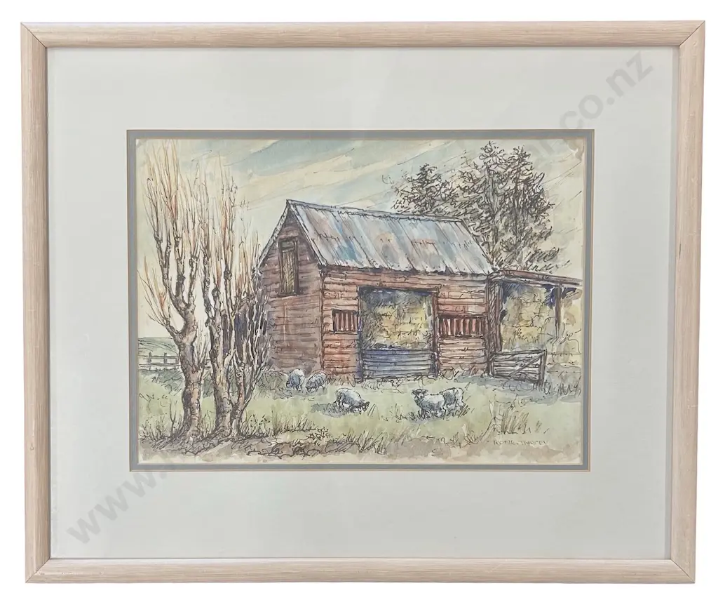 Roma Tracey - Farm Cottage, watercolour on paper, 240x330mm Image 1++