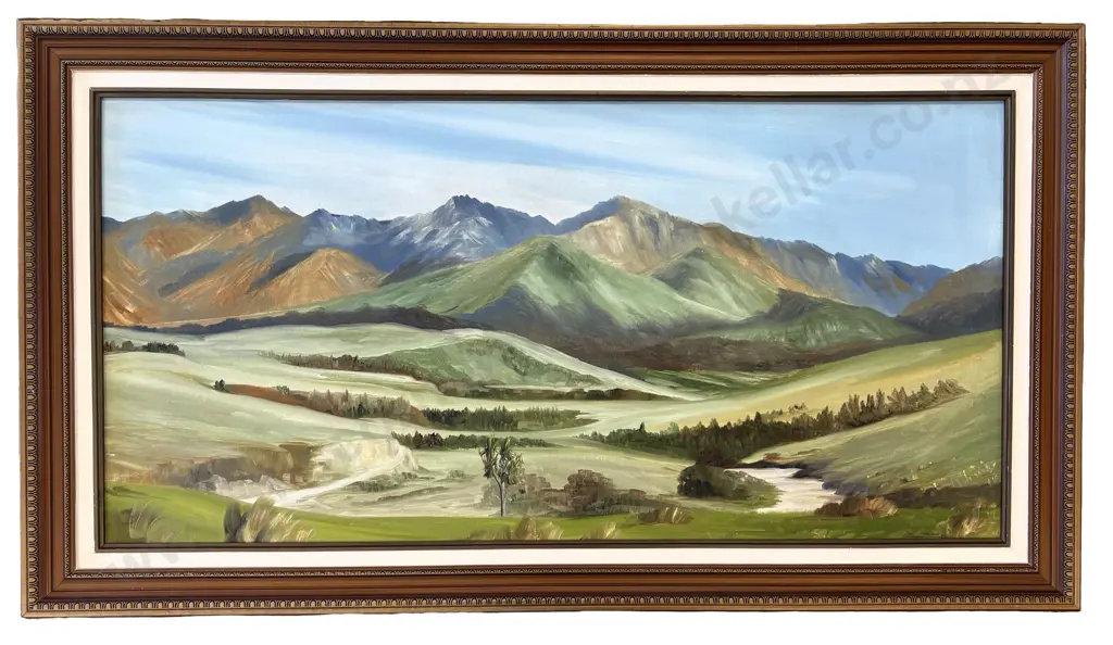 Don Parlane - Mountain Meadows, oil on board, 590x1200mm Image 1++