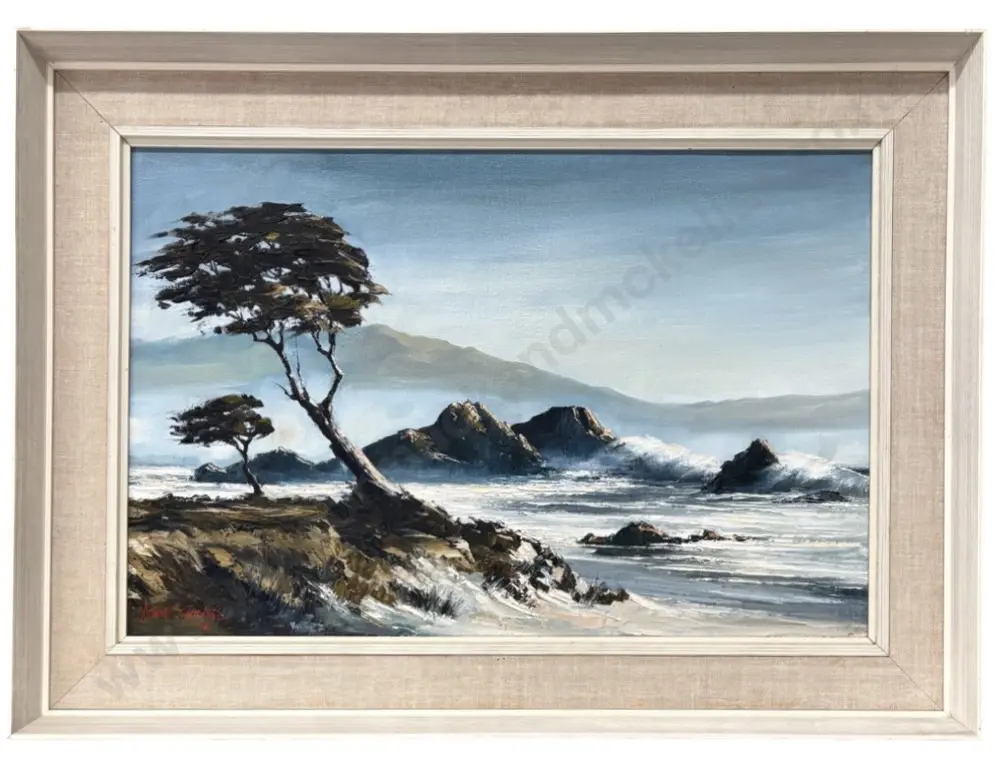 Robert Chilvers - Kaikoura Coast, 1970, oil on board, 390x595mm Image 1++