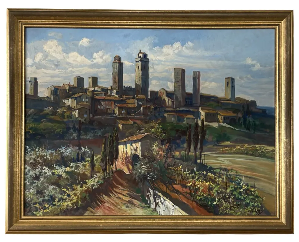 Signed Lower Right - Mediterranean Scene, oil on board, 590x780mm Image 1++