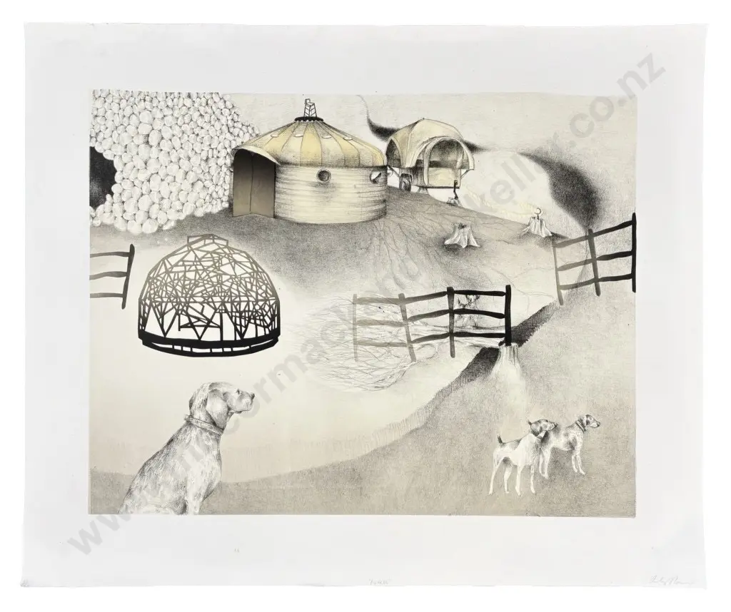 Ashley Nason - Bunker, edition 3/12 work on paper (unframed) 565x865mm Image 1++