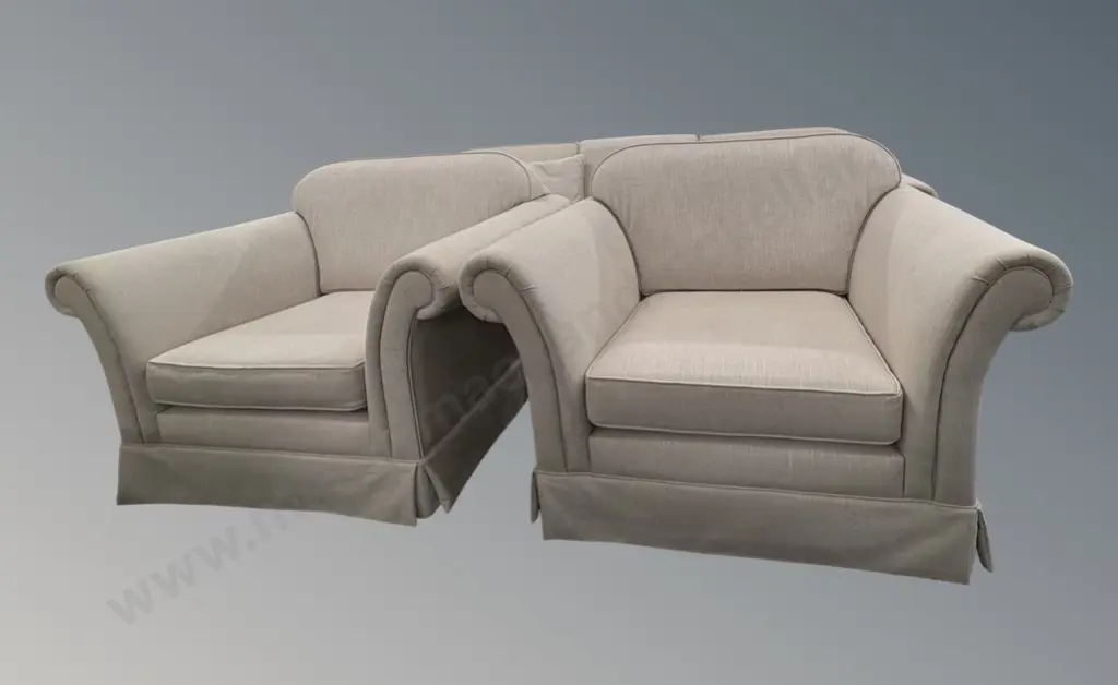 Warwick Linen 3 Seater Sofa and 2 Arm Chairs, Sofa L220cm Image 1++