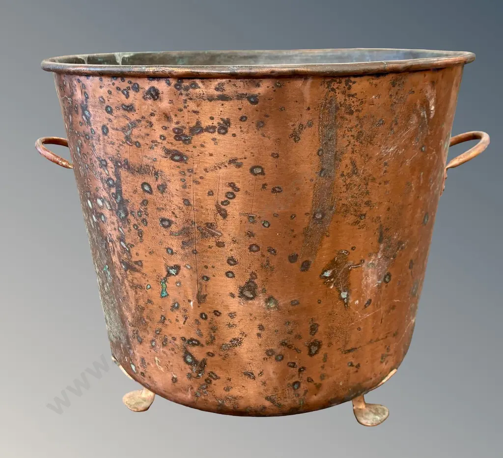 Copper Footed Bin, Dia50xH41cm Image 1++