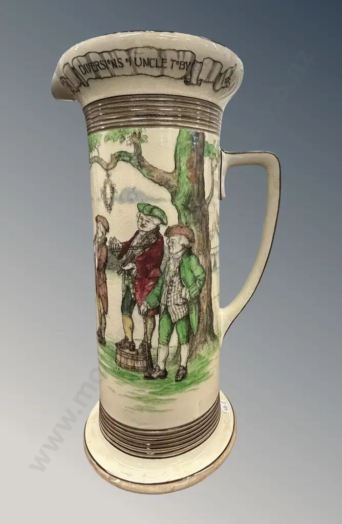 Large Royal Doulton Jug, Diversions of Uncle Toby, H36cm, AF Image 1++