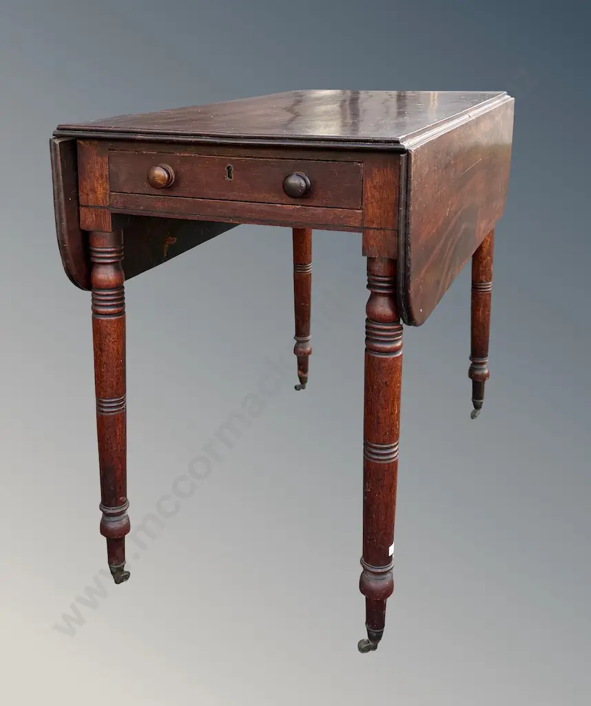 Mahogany Pembroke Table, Single Drawer, H71xL90xW94cm, AF Watermark Image 1++