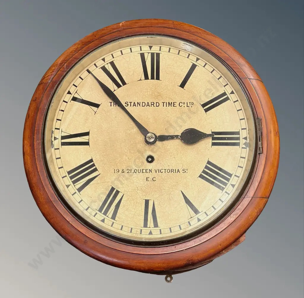 The Standard Time Co Ltd. Mahogany Cased Station Clock, Dia39cm Image 1++