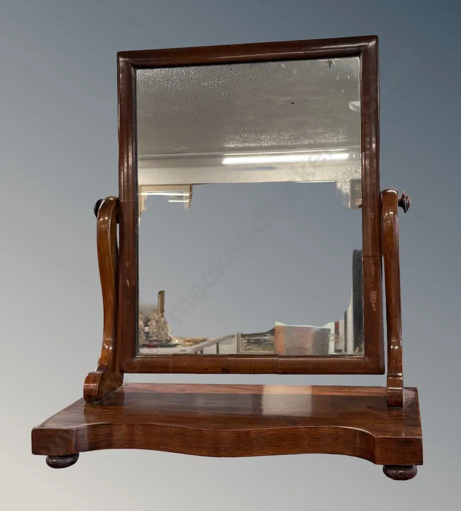 Mahogany Cheval Mirror, H64.5cm, AF Silvering to Mirror Image 1++