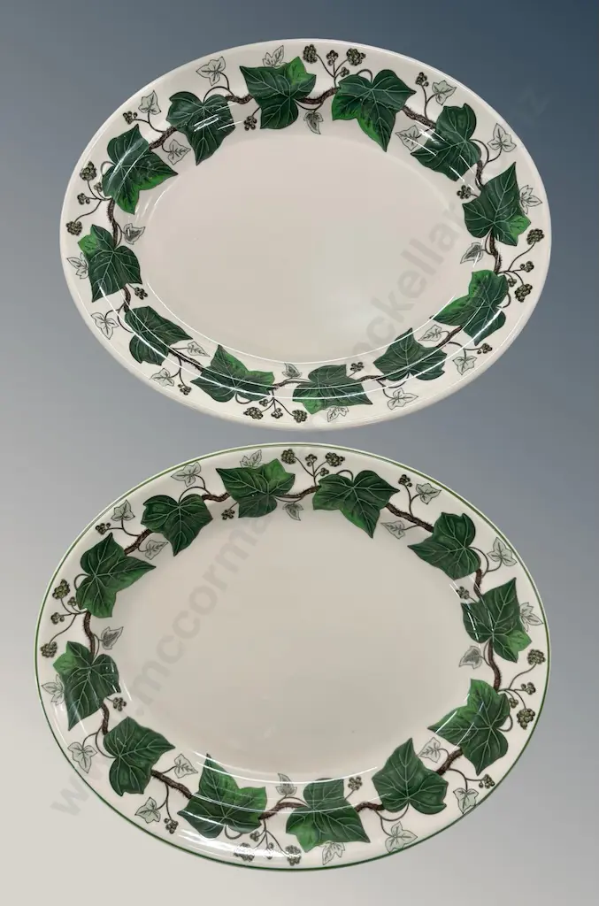 Pair of  Wedgwood Napoleon Ivy Platters, L36cm, AF chip to rim 1 Image 1++