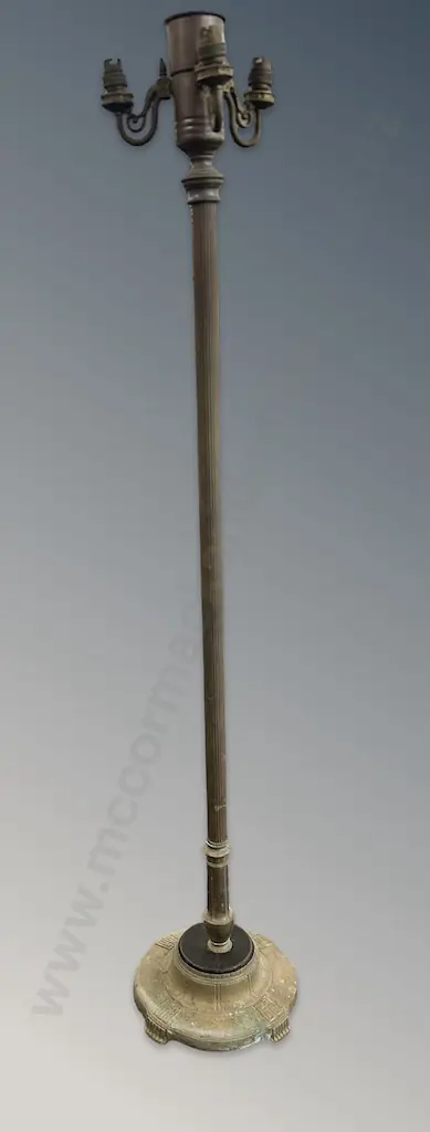 Copper and Brass Torchiere Floor Lamp, H144cm Image 1++