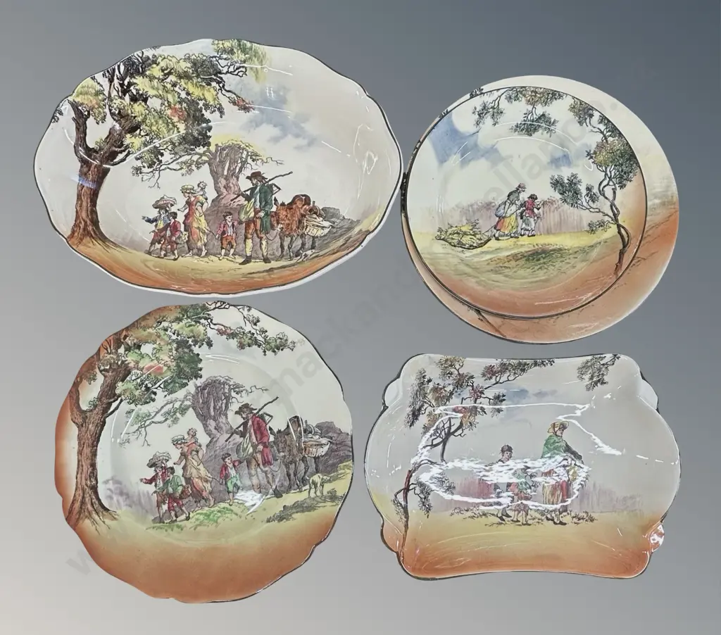 Royal Doulton Old English Scenes Bowls, Dishes & Plates (6) Image 1++