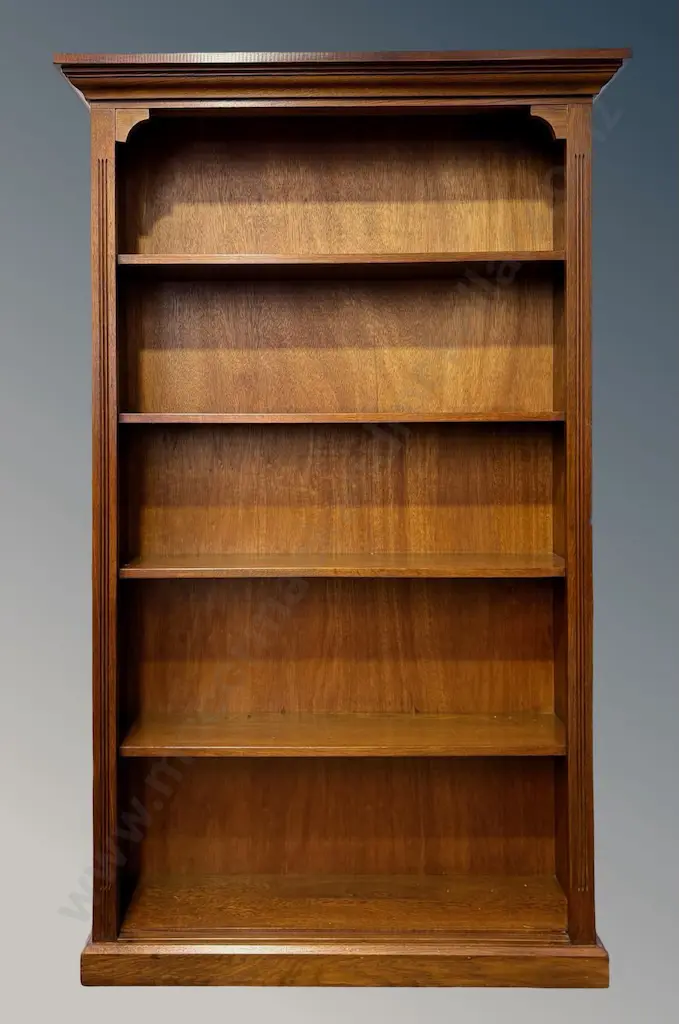 Oak 6 Shelf Bookcase, H172xL94xD22cm Image 1++