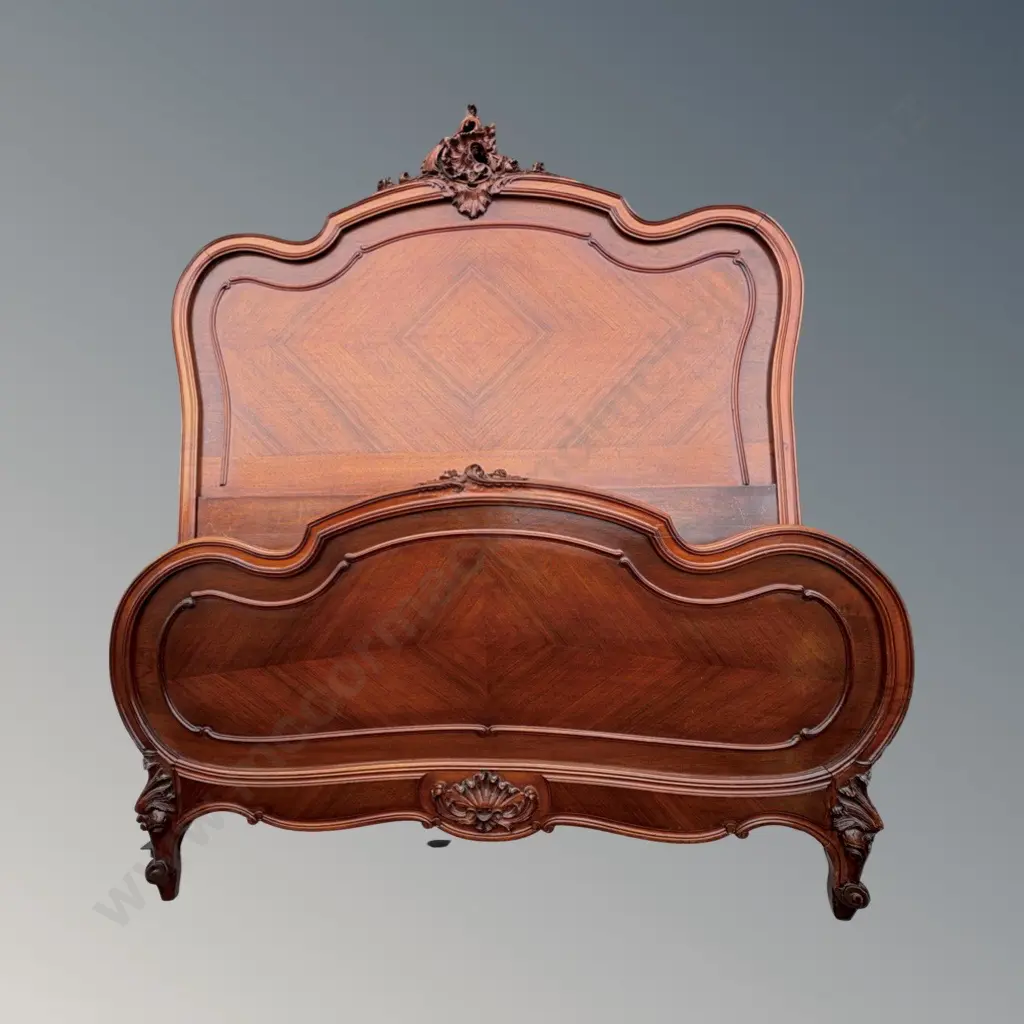 Mahogany Double Bed Ends, Head H106x139cm, with rails only Image 1++