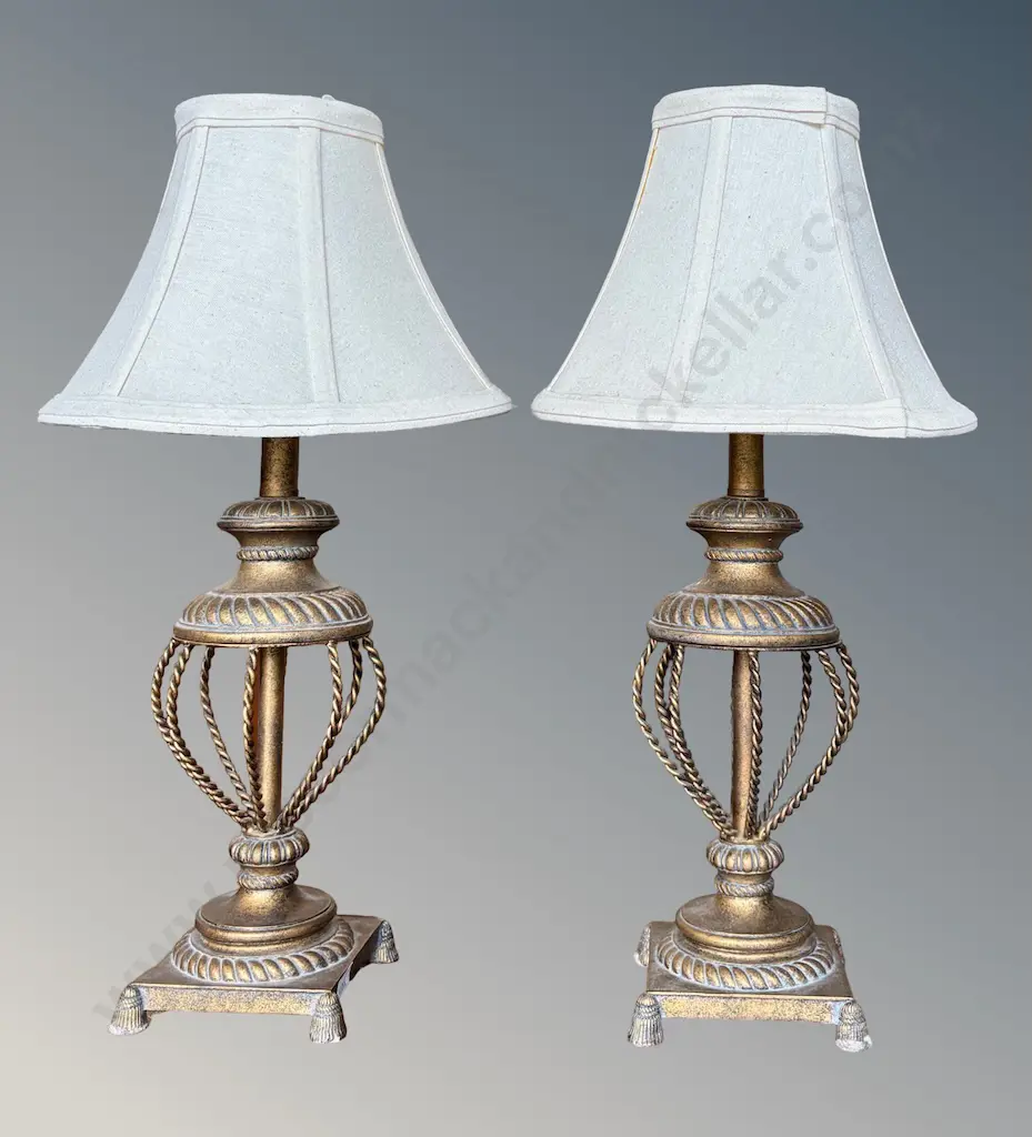 Pair of Decorative Rope Table Lamps, H45cm Image 1++