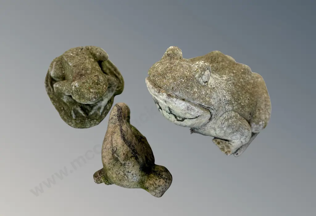 Concrete Frogs (2) And Bird L10-15cm Image 1++