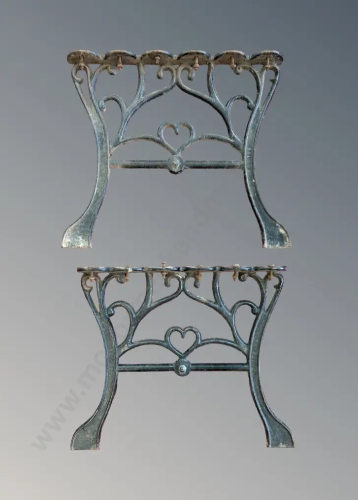 Pair of Cast Iron Table Ends, H37.5xW43cm Image 1++