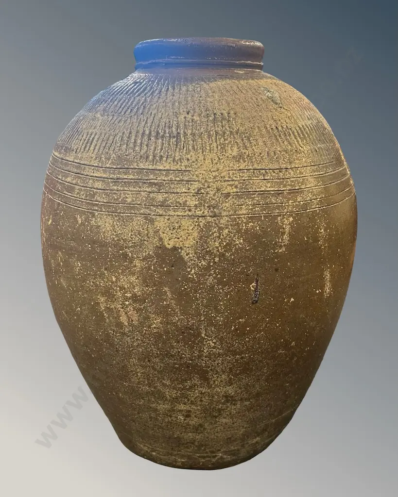 Large Chinese Stone Storage Pot, H42xD30cm Image 1++