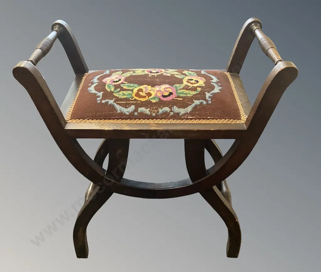 Tapestry Upholstered Stool, H69xL60xD35cm Image 1++