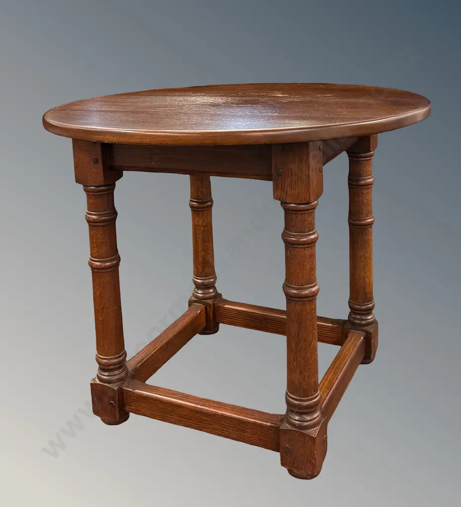 Oak Circular Table H55xDia69cm Image 1++