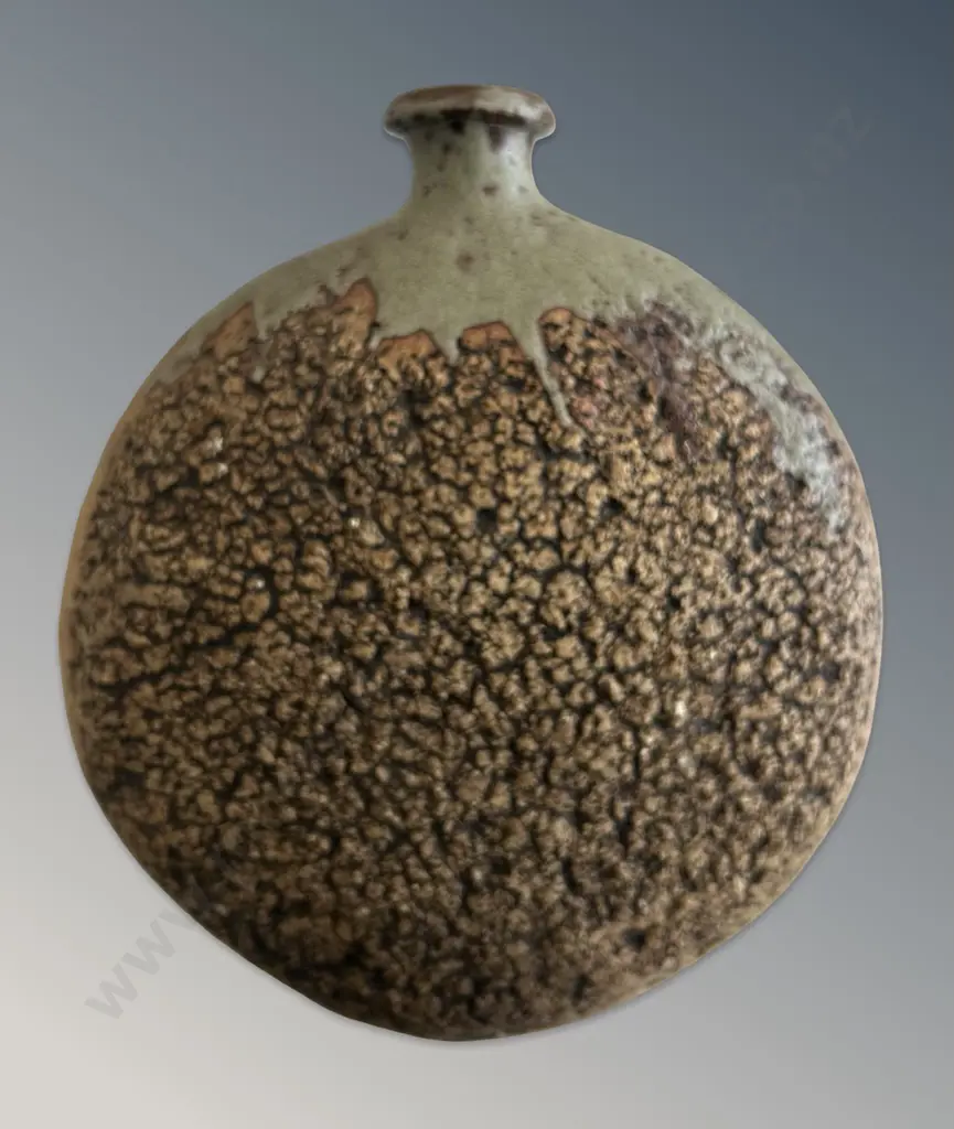 Pottery Hanging Flask with Lava-style glaze, H20cm Image 1++