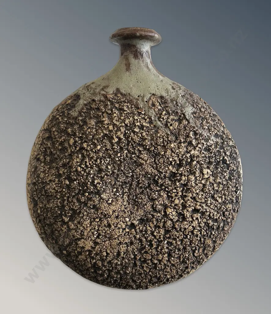 Pottery Hanging Flask with Lava-style glaze, H24cm Image 1++