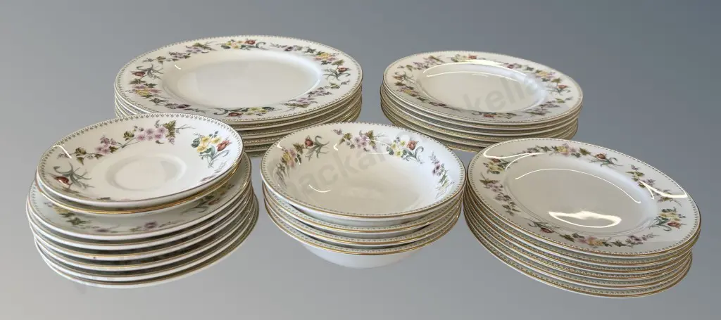 Wedgwood Mirabelle Part Dinner Set - Dinner Plates, Lunch Plates, Bowls, Bread Plates and Saucers 30 piece Image 1++