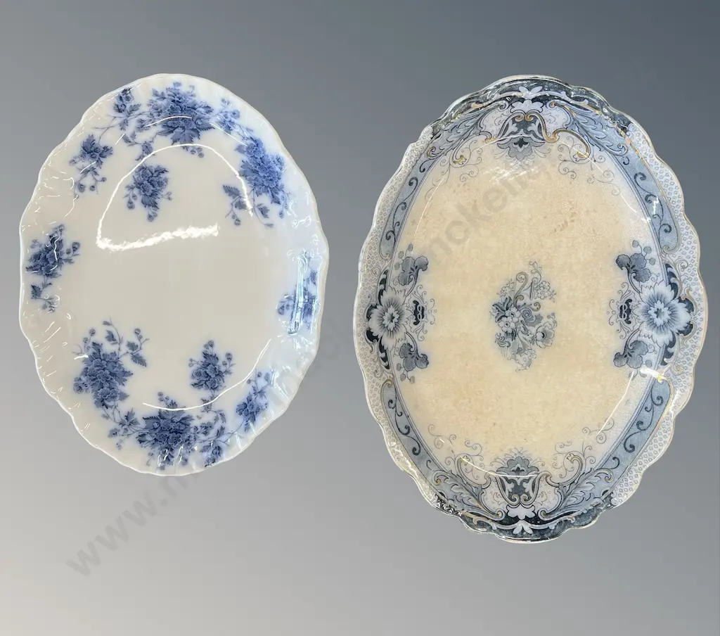 Two Blue and White Ashets, L41,48cm AF to one Image 1++