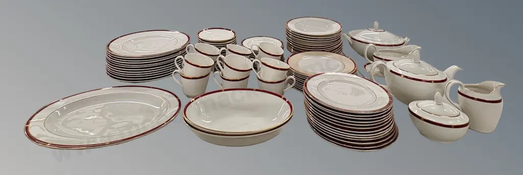 Royal Doulton Lexington Dinner Set with Tureen, Platter, Teapot, Gravy Boat, Vegetable Dishes,etc - 94 Pieces Image 1++