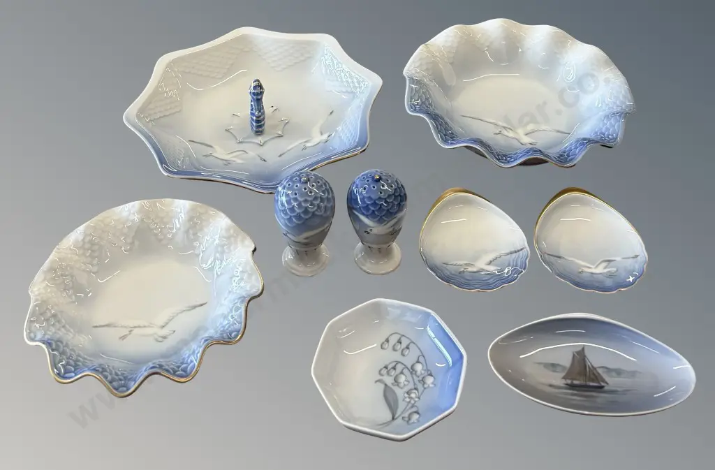 Copenhagen Collection - Seagull Series including Seahorse Handle Candy Dish, Sailing boat and Flower Dish Image 1++