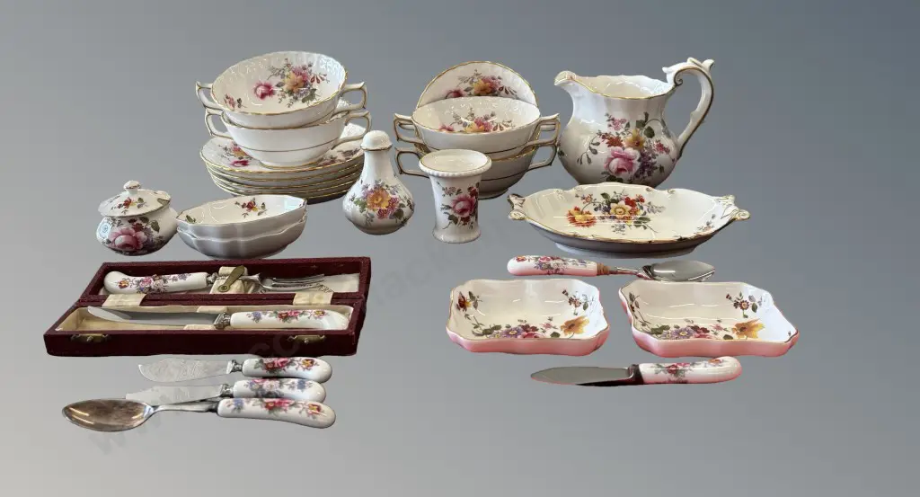 Royal Crown Derby - Derby Posies, Soup Coupes and Underplates, Jug, Vase, Serving Utensils, Dishes etc Image 1++