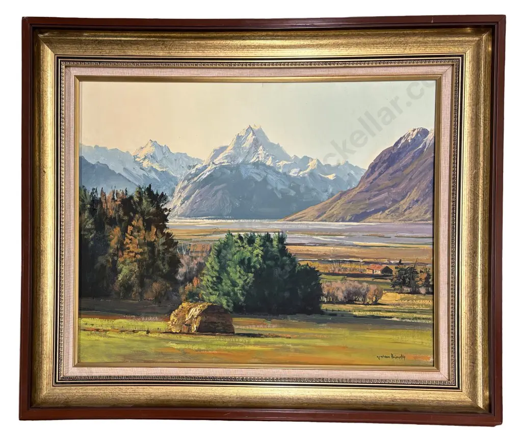 Graham Brinsley - Mt Cook Station, oil on board, 400x490mm Image 1++
