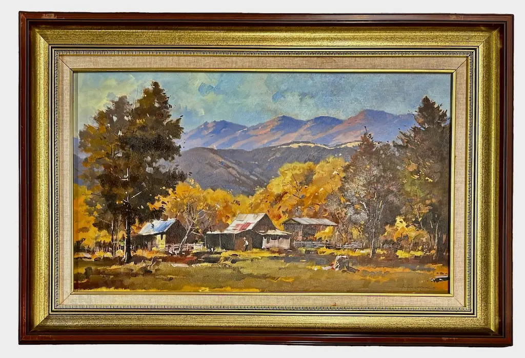 Allan Crombie - Autumn Tones, Pelorus Area, oil on board, 340x580mm Image 1++