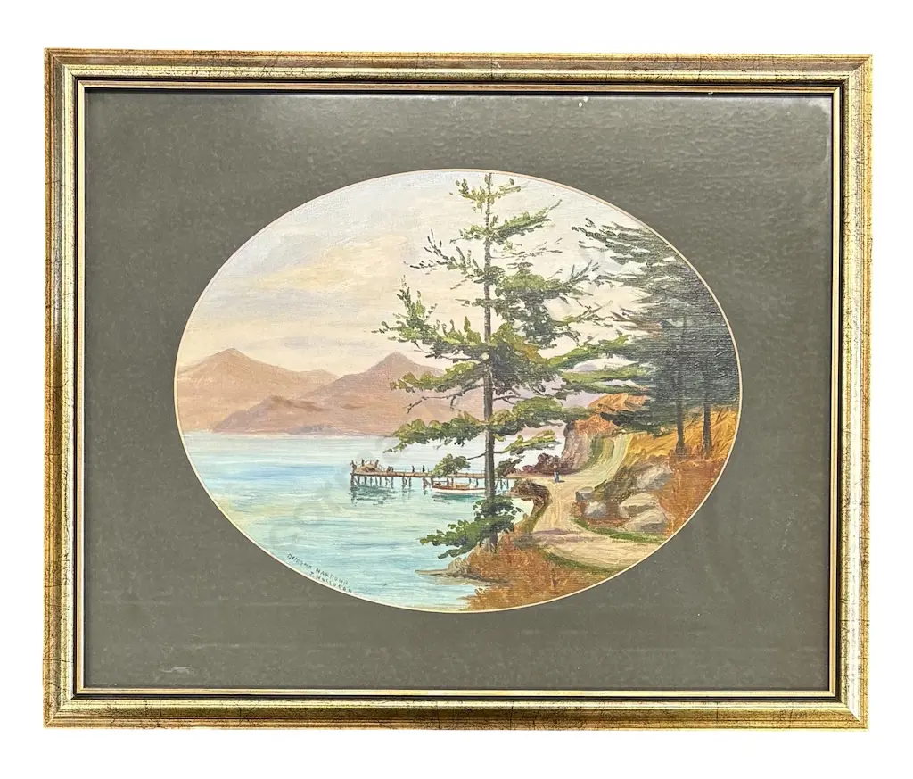 Jesse Hollobon - Diamond Harbour, oil on board, 360x335mm Image 1++