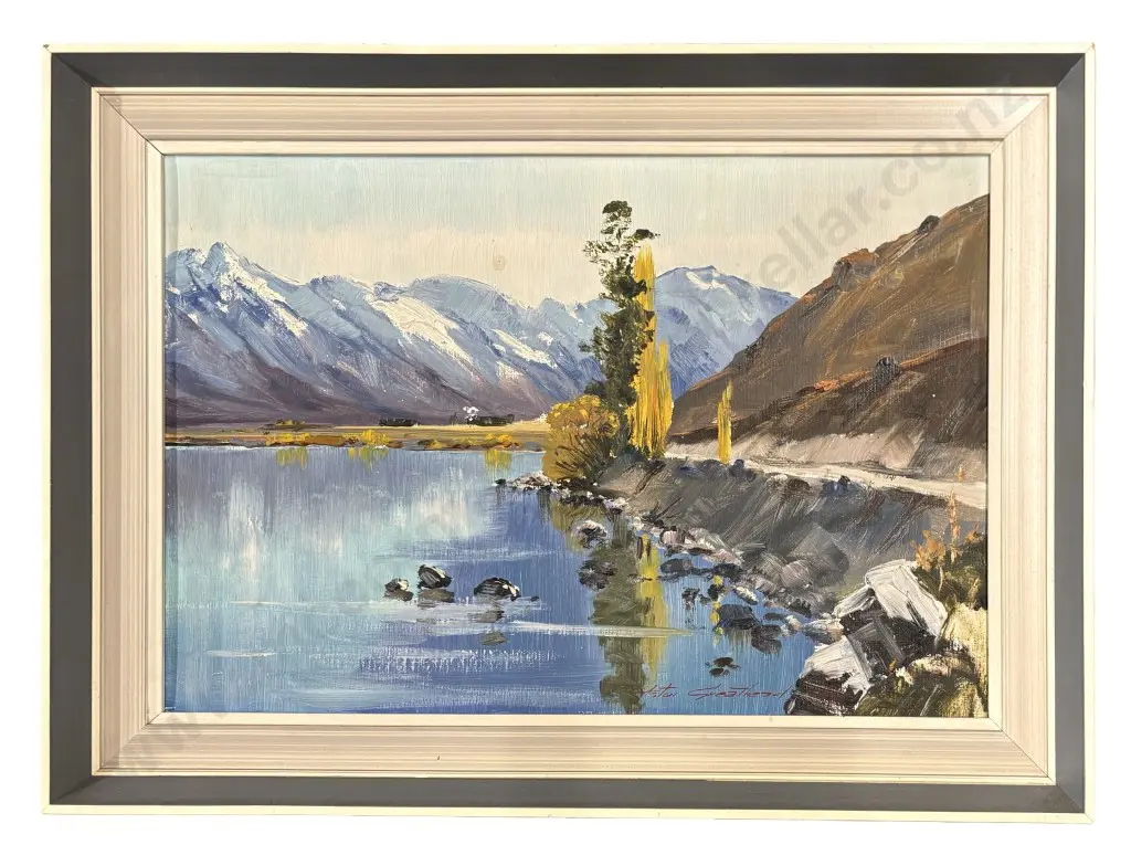 Aston Greathead - Lake Wanaka, oil on board, 260x390mm Image 1++