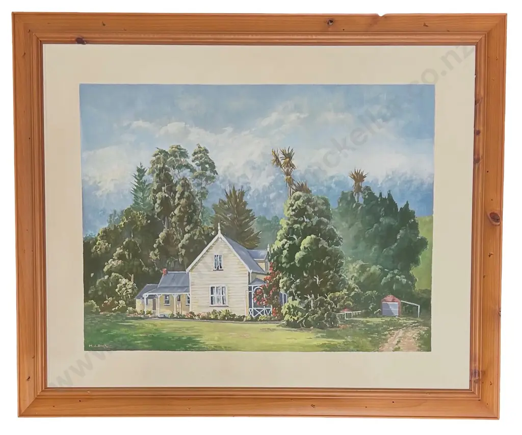 M J Dick - Sparrow Homestead, Golden Bay, oil on board, 590x750mm Image 1++