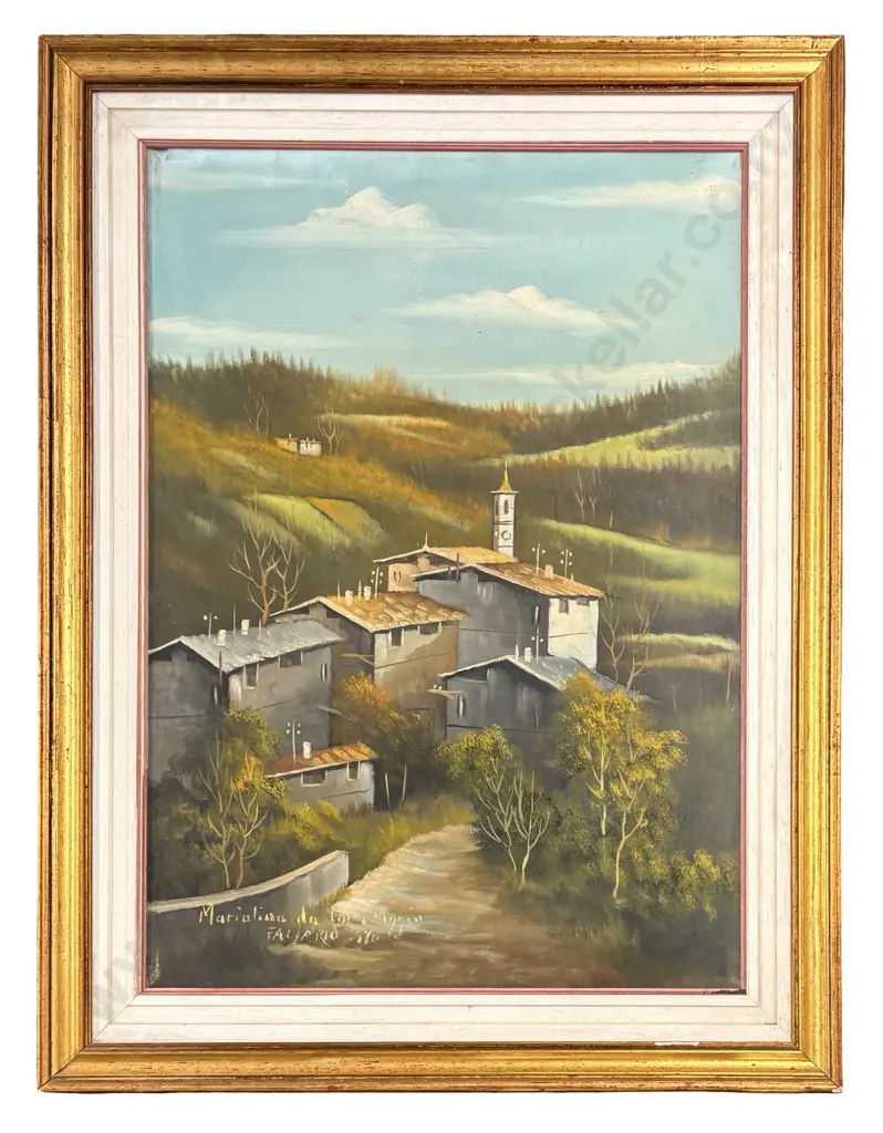 Signed - Italian Villa, oil on canvas, 690x490mm Image 1++