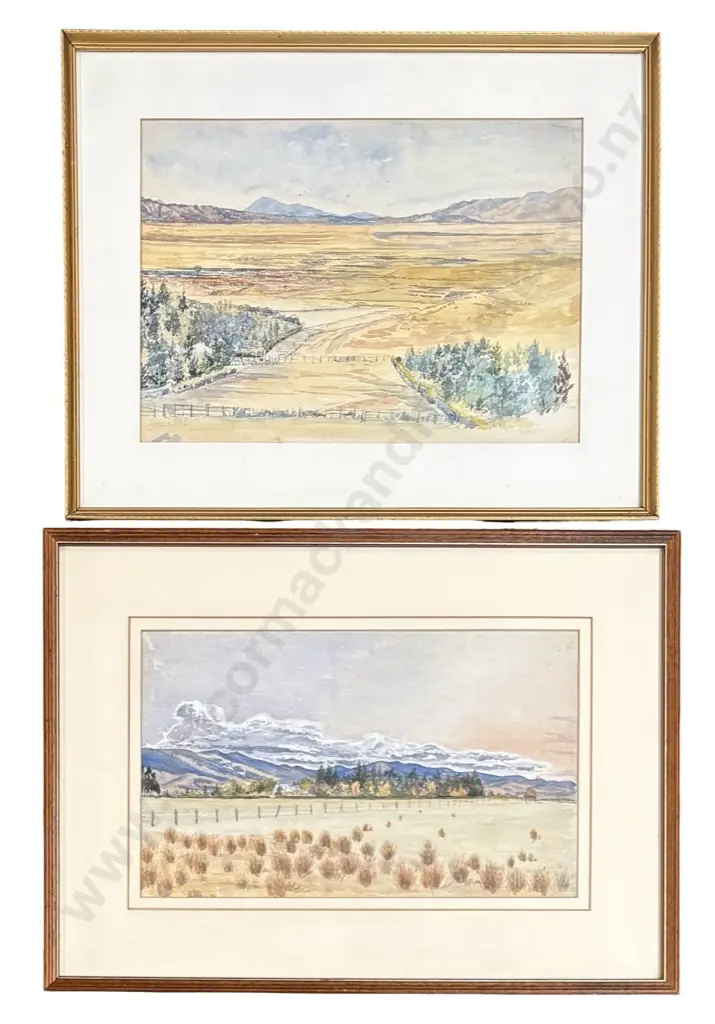 Unsigned (2) - Hamilton Station Maniototo Plains, watercolour on paper, 350x440mm Image 1++