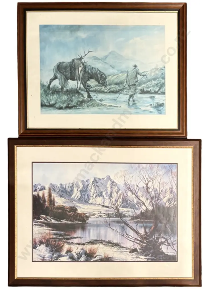 Graham Brinsley - Mid Winter Lake and Mountain Scene, print, 440x650mm Image 1++