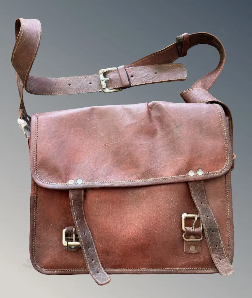 Brown Leather Satchel Image 1++