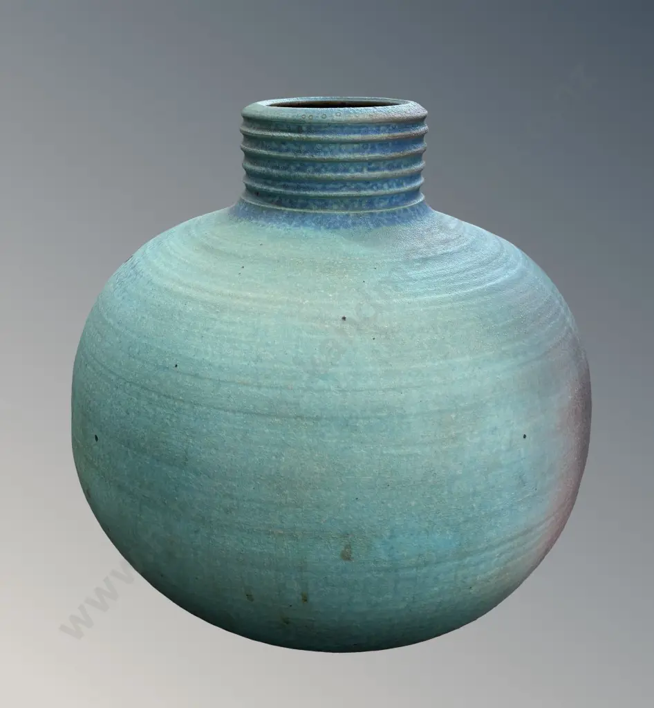 Graeme Storm Floor Pot in Turquoise and Blue Tones H43cm Image 1++