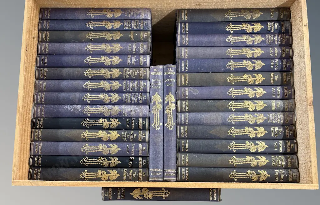 30x Robert Louis Stevenson 'Tusitala' Edition Books including Treasure Island etc Image 1++