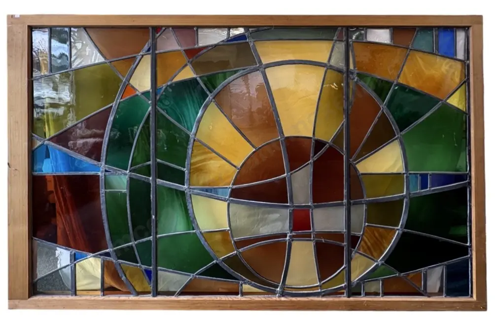 Large Stained Glass Window in Rimu Frame 219x136cm outer frame Image 1++