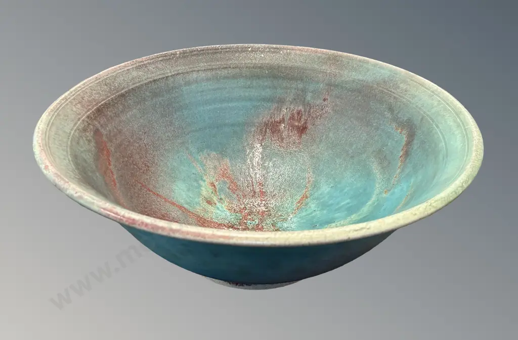Large signed NZ Pottery Bowl, H15xDia39cm Image 1++