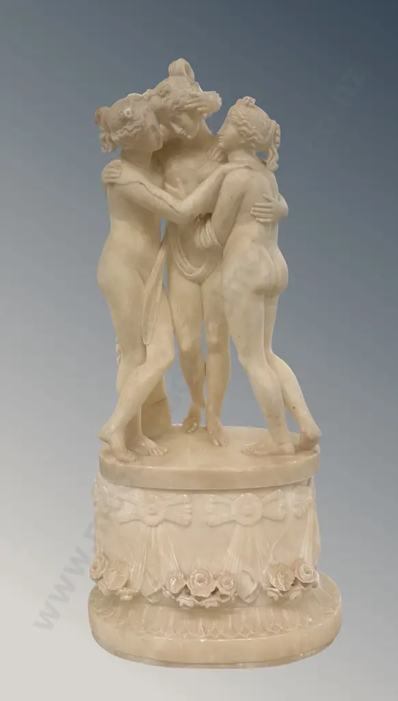 Four Piece Alabaster Statue - Three Graces H50cm Image 1++