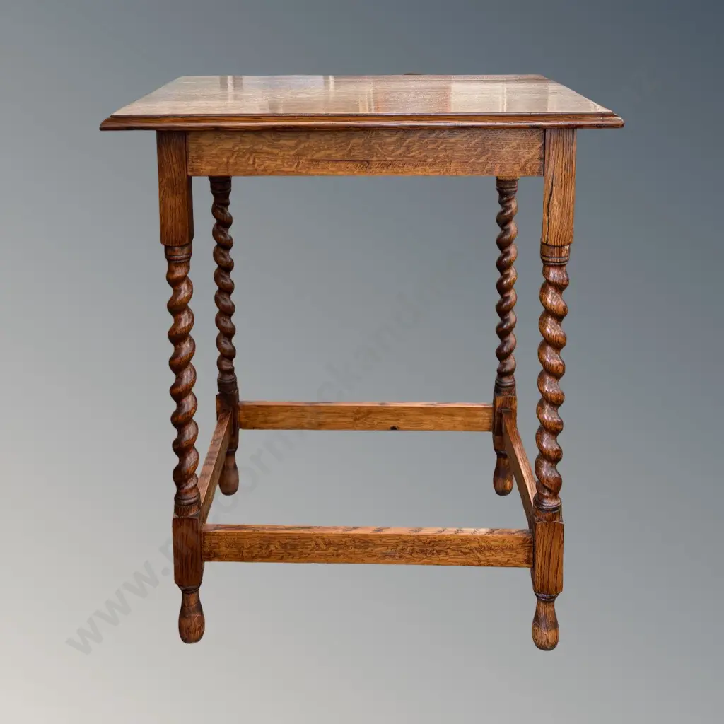 Oak Barley Twist Occasional Table, H72xL60xD44cm Image 1++