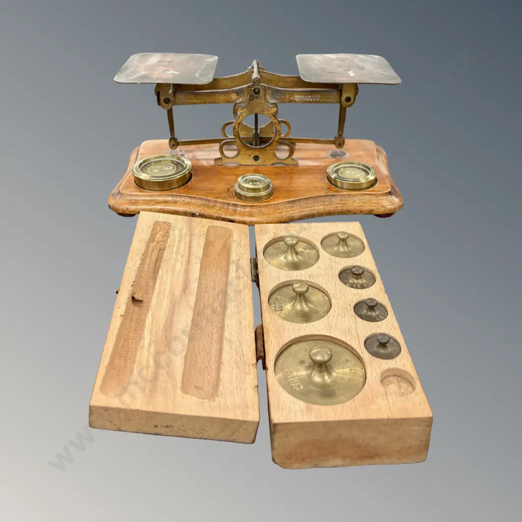 Brass Postal Scales and Additional Weights (one missing)a Image 1++
