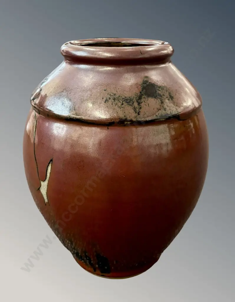 Steve James Tenmoku Glaze Pottery Vase H30cm Image 1++