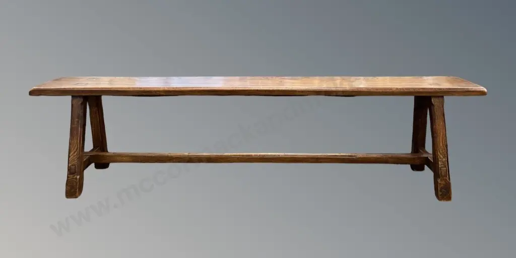 Solid Oak Bench Seat L195xH47xD28cm Image 1++