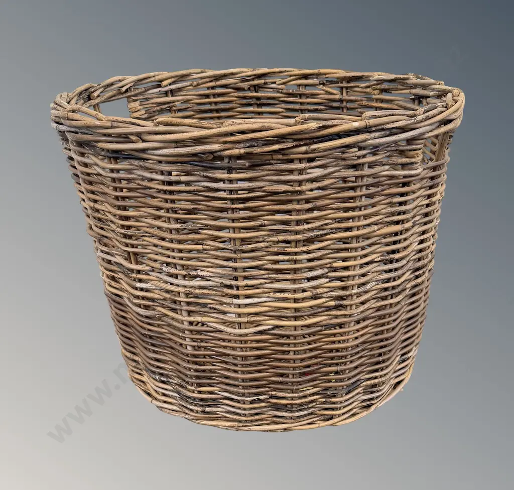 Large Wicker Wood Basket, H45xDia54cm Image 1++