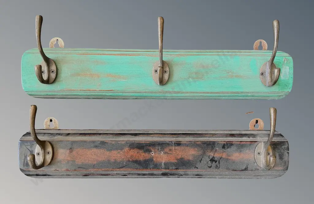 Two Wooden Based Coat Racks, L47cm Image 1++