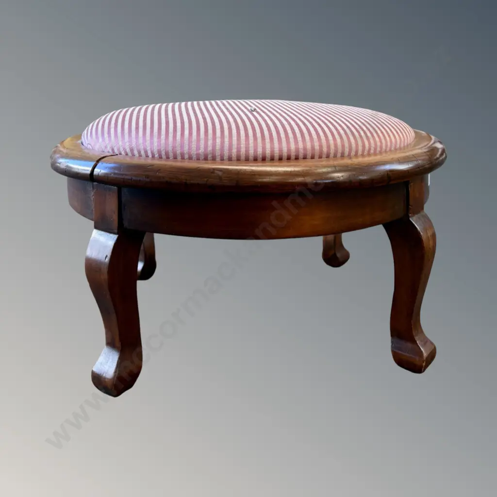 Mahogany Upholstered Foot Stool AF leg Image 1++